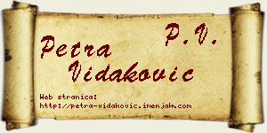 Petra Vidaković vizit kartica